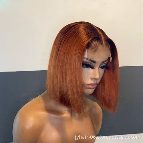 Hot Selling Orange Colored Human Hair Wigs, Hd  Lace Front Wig, Red Pink Purple Wigs Lace Front Human Hair For Black  Women